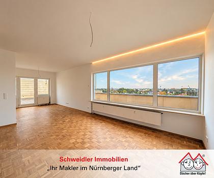 Ihr Logenplatz über Fürth: 4-Zimmer-Penthouse mit XXL-Dachterrasse & großzügigem Wohn-/Essbereich