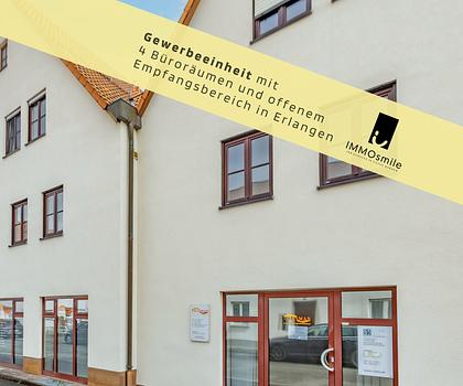 Gewerbeeinheit mit 4 Büroräumen und offenem Empfangsbereich in Erlangen